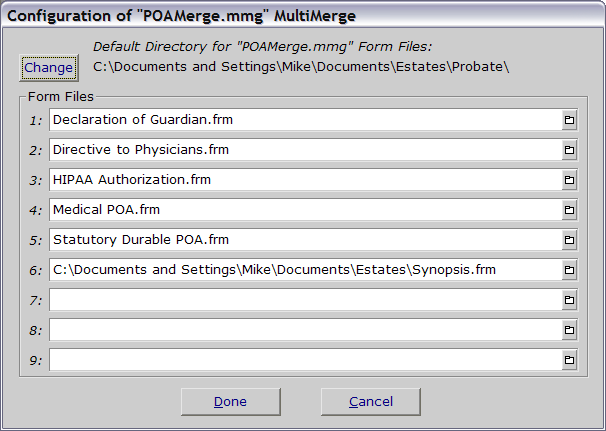 First Configuration Dialog